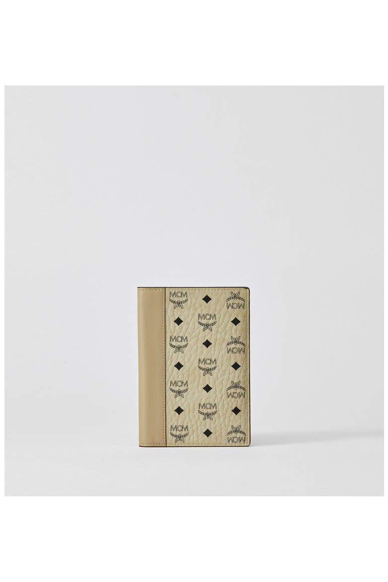 Ottomar Passport Holder in Visetos Leather Mix, Main, color, Beige + Black