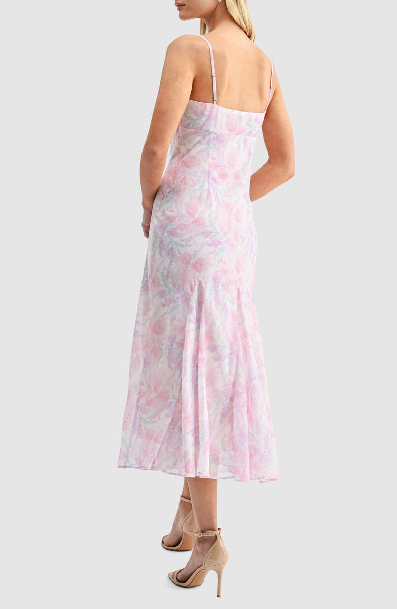 Lush Sweetheart Tie Neck Midi Dress, Alternate, color, Pink Lilac