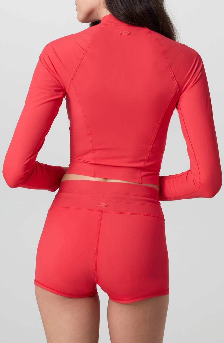 Vuori Crush Long Sleeve Crop Rashguard, Alternate, color, Bright Red