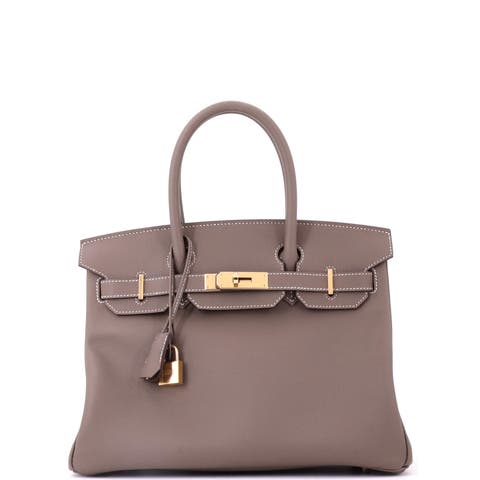 Birkin Handbag Grey Epsom with Gold Hardware 30