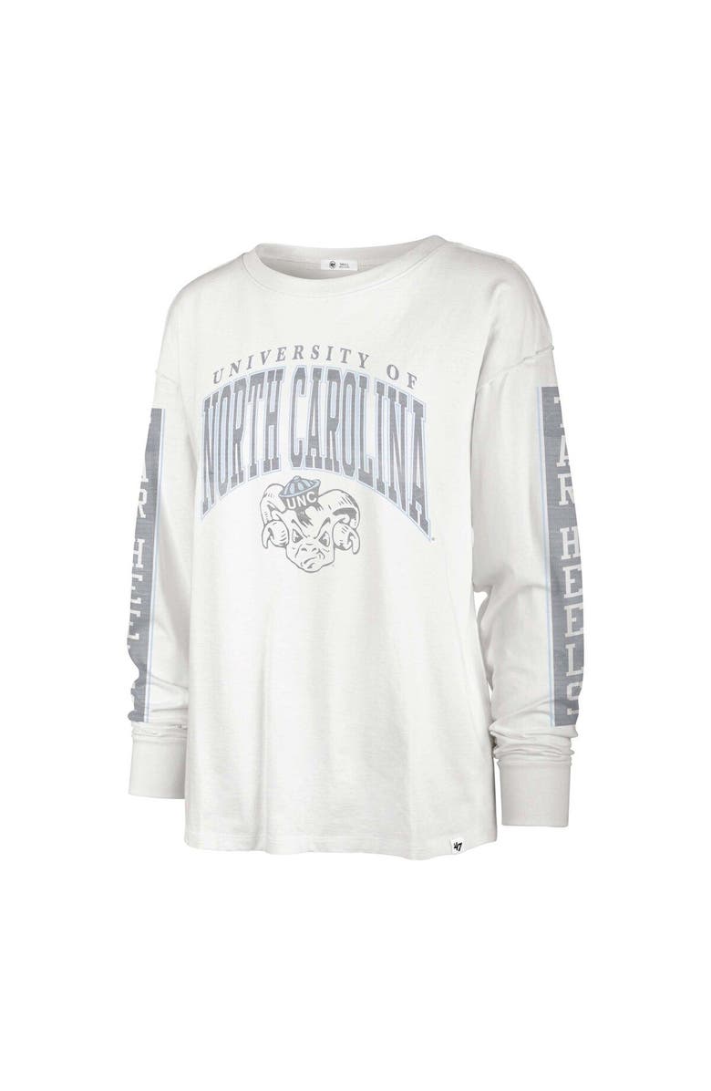 '47 Women's '47 Cream North Carolina Tar Heels Statement SOA 3-Hit Long Sleeve T-Shirt, Alternate, color, White