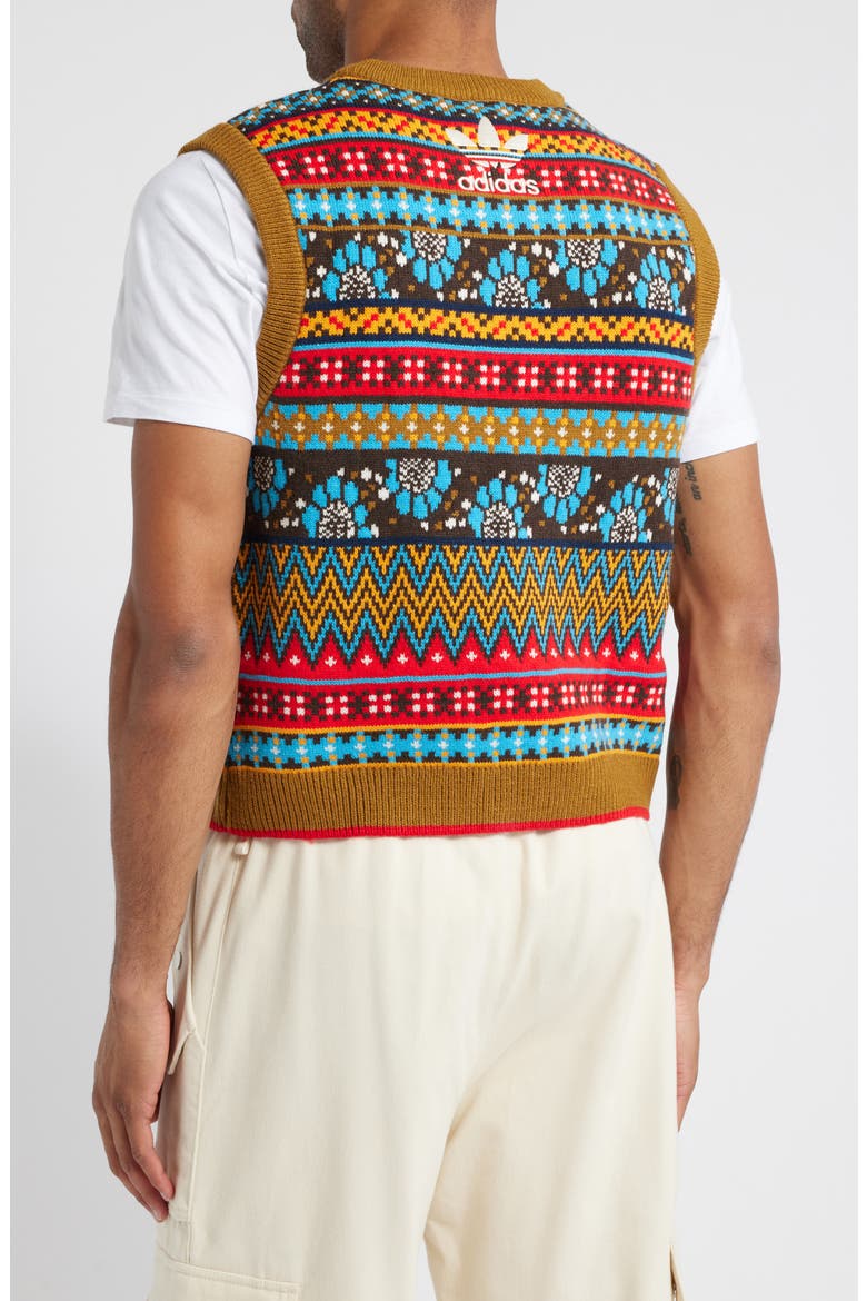 Fair Isle Vest, Alternate, color, BROWN MULTICOLOR