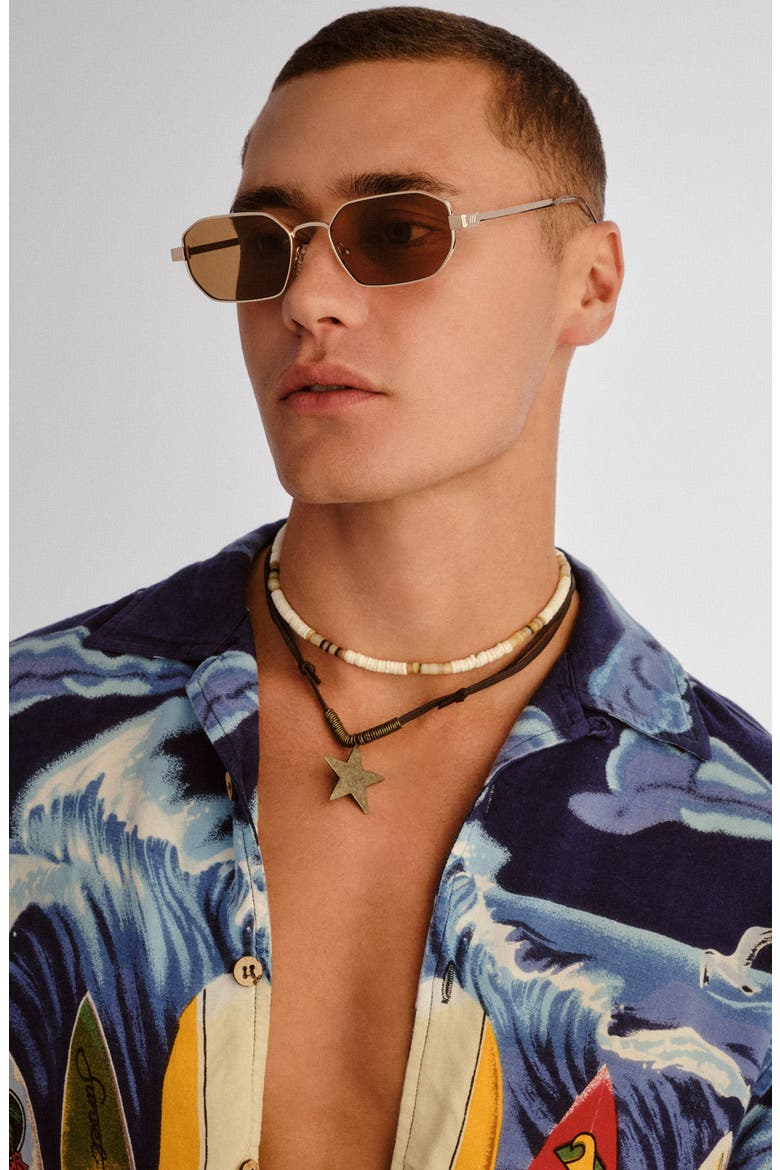 Mythic 57mm Square Sunglasses, Alternate, color, GOLD / LIGHT BROWN MONO