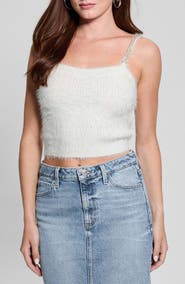 GUESS Keyla Rhinestone Strap Sweater Tank