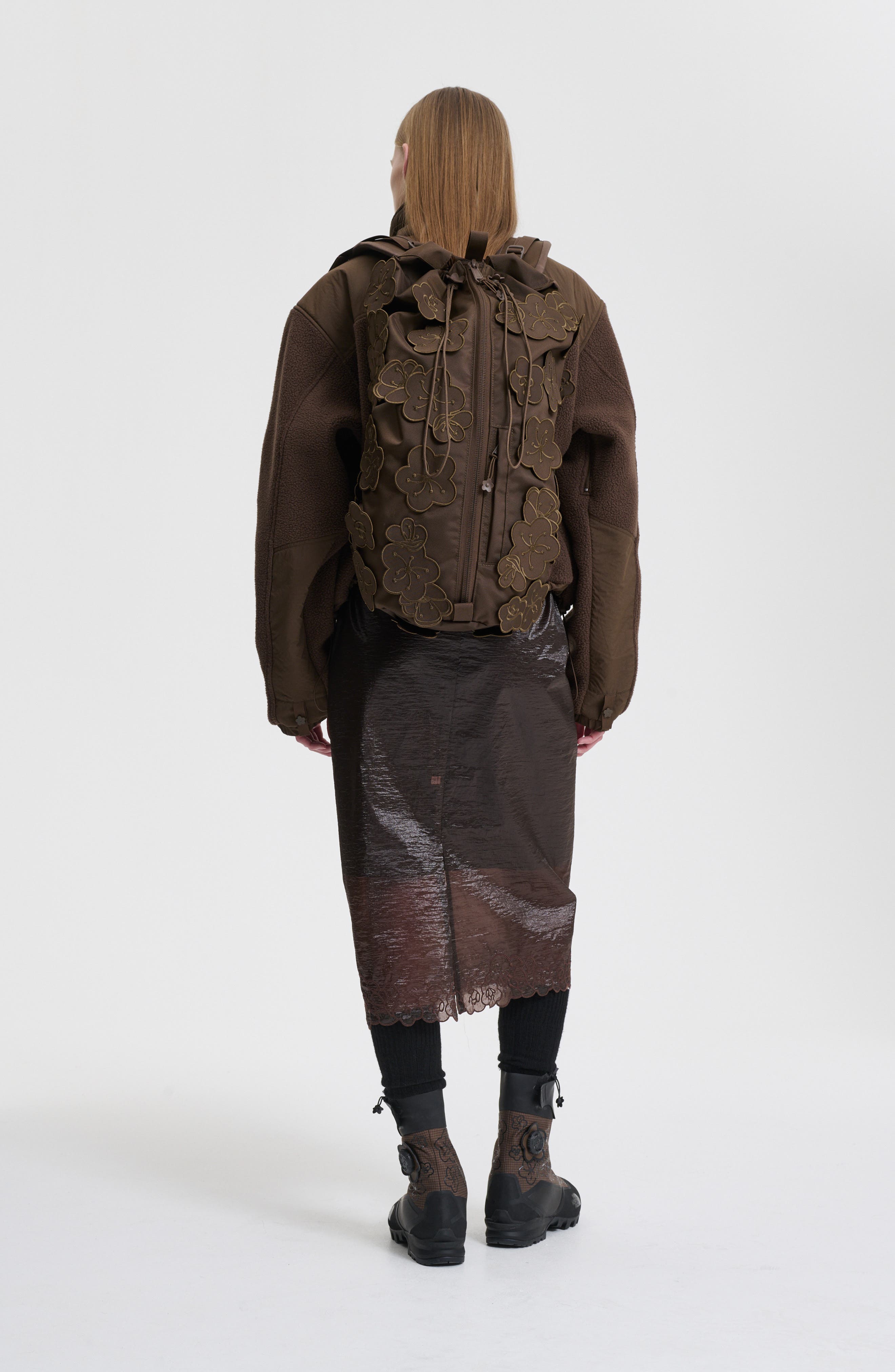 Cecilie Bahnsen x The North Face Floral Appliqué Nylon Canvas Backpack, Alternate, color, 