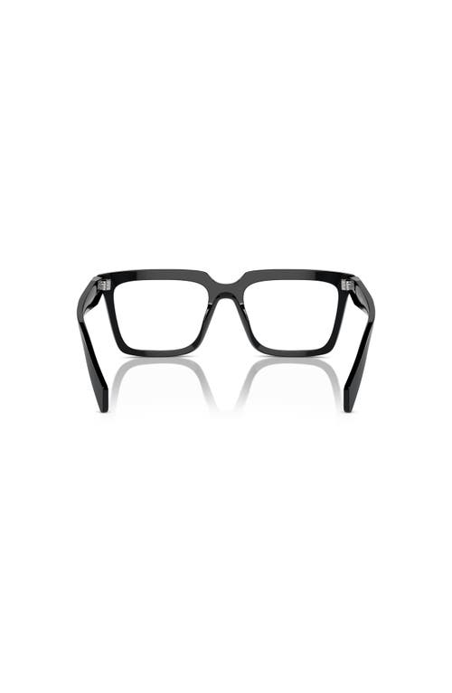 Prada 52mm Rectangle Optical Glasses In Black