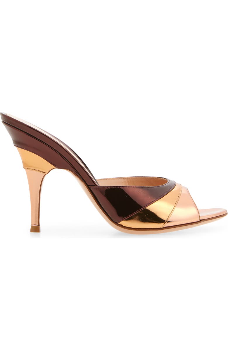 Gianvito Rossi Metallic Slide Sandal, Alternate, color, Rose Gold/ Bronze/ Cabernet