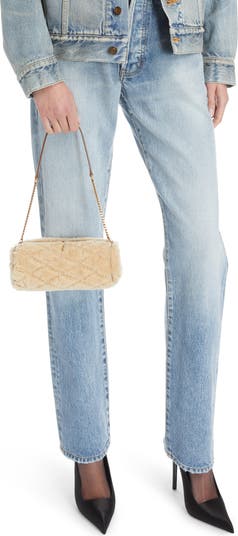 Small Sade Quilted Genuine Shearling Tube Bag