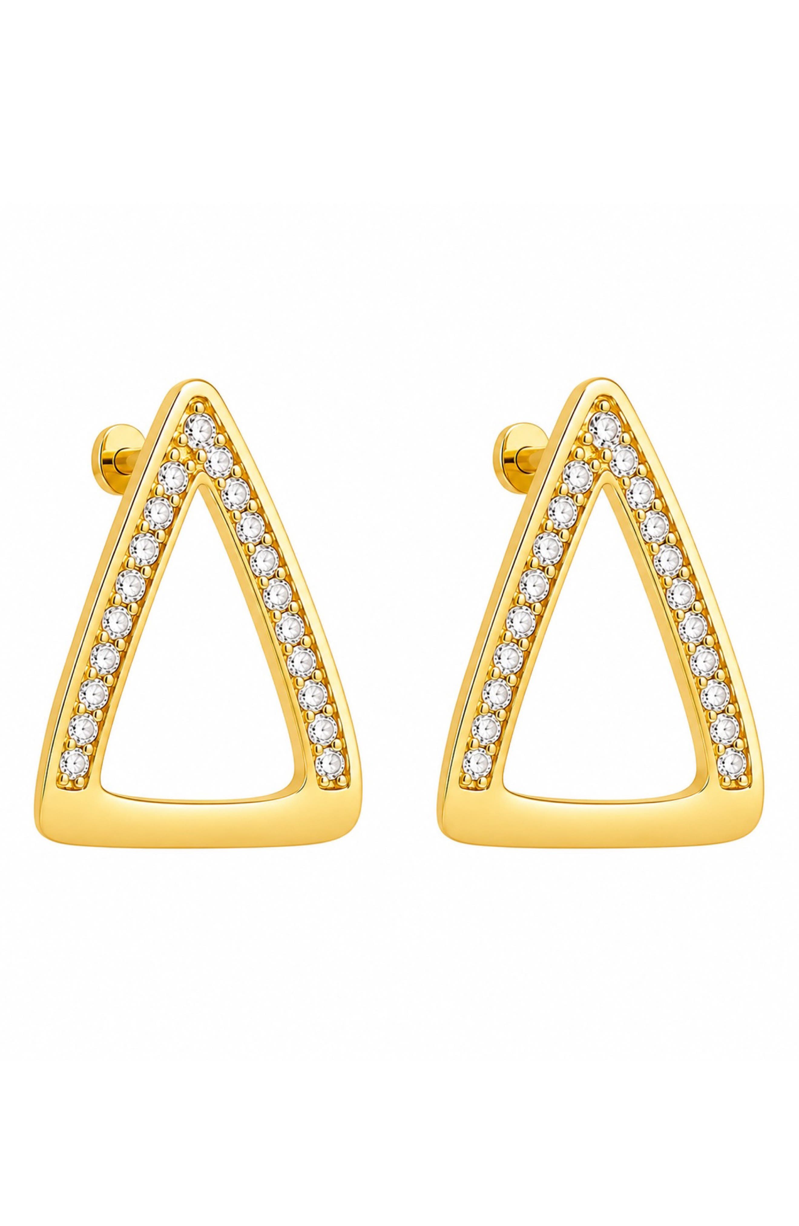 Triangle Cubic Zirconia Stud Earrings