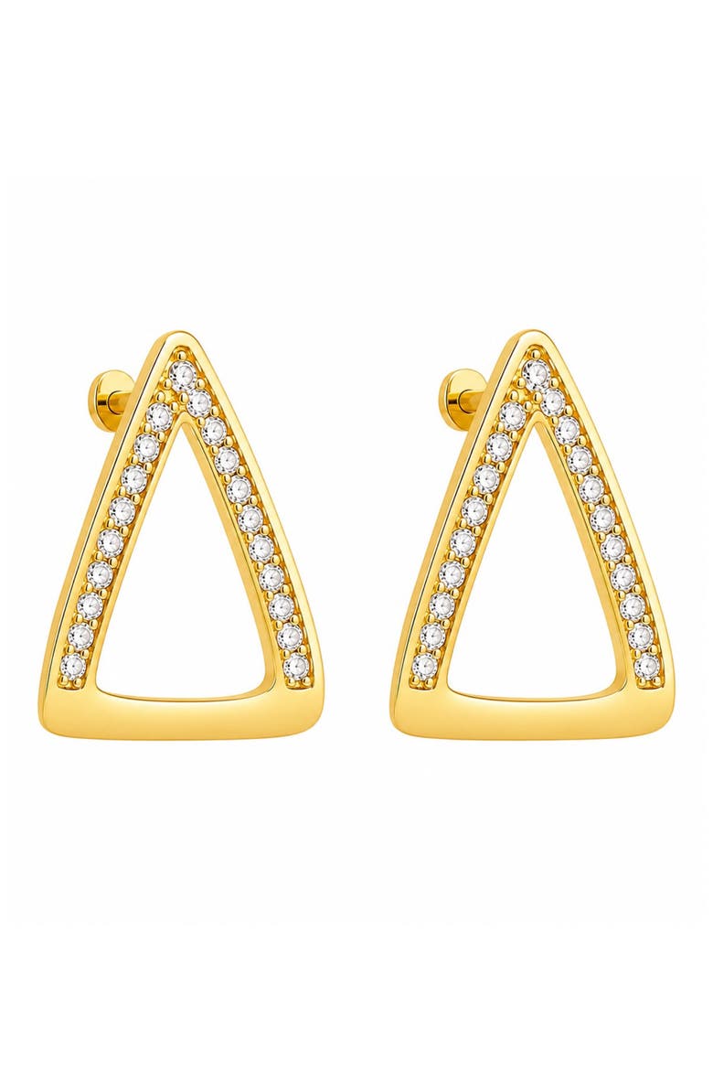 Triangle Cubic Zirconia Stud Earrings, Main, color, YELLOW