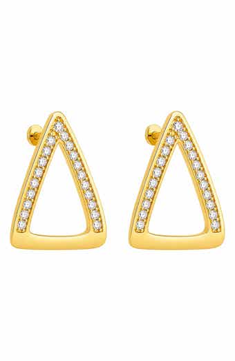 Triangle Cubic Zirconia Stud Earrings