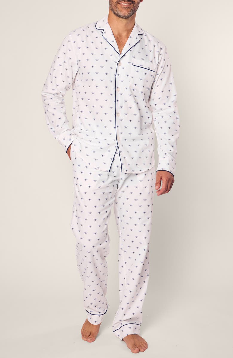 Petite Plume Buzzing Bees Cotton Pajamas, Main, color, White