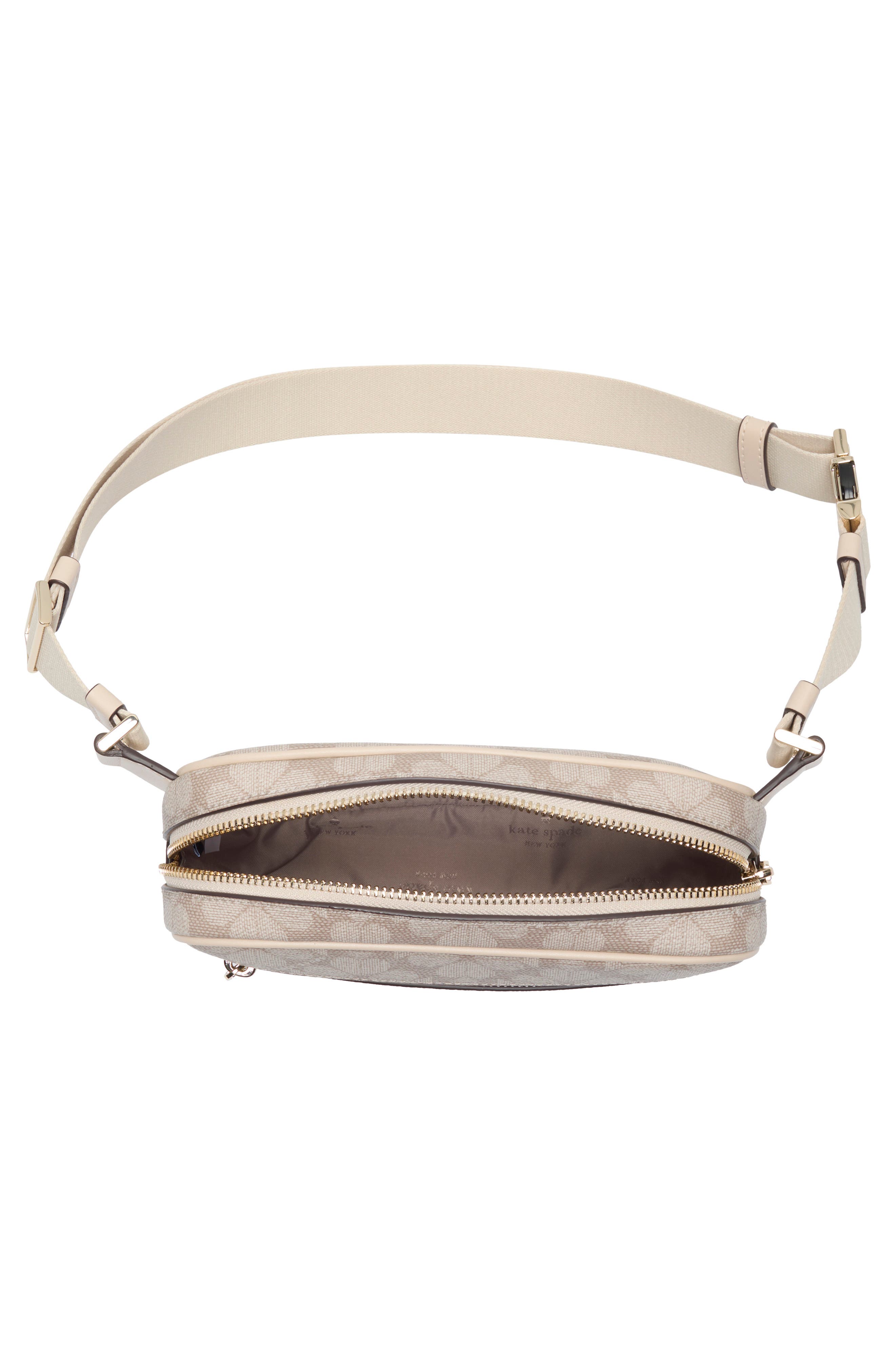 Kate Spade New York signature spade flower belt bag, Alternate, color, Dark Beige Multi