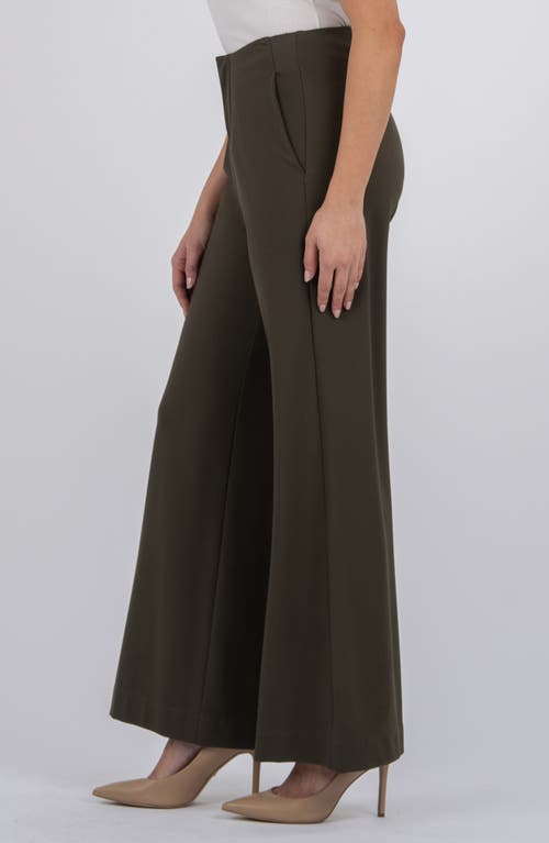 Kut From The Kloth Meg High Rise Crop Wide Leg Pants In Green