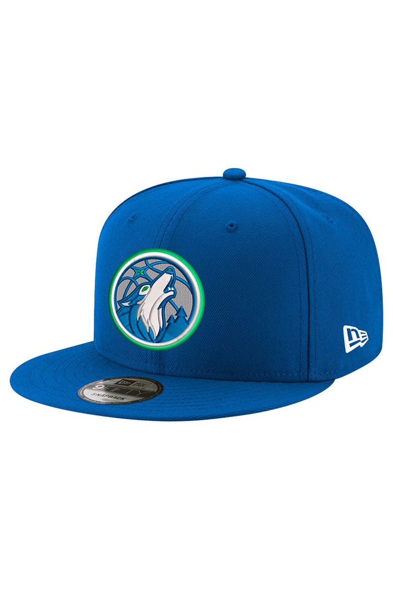 Men's New Era Blue Minnesota Timberwolves 9FIFTY Snapback Hat, Main, color, Blue