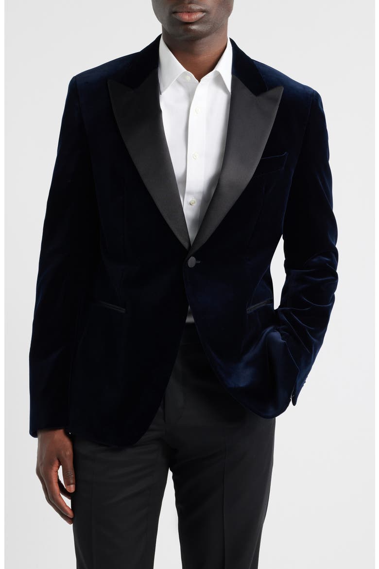 Hutson Cotton Velvet Dinner Jacket, Main, color, DARK BLUE