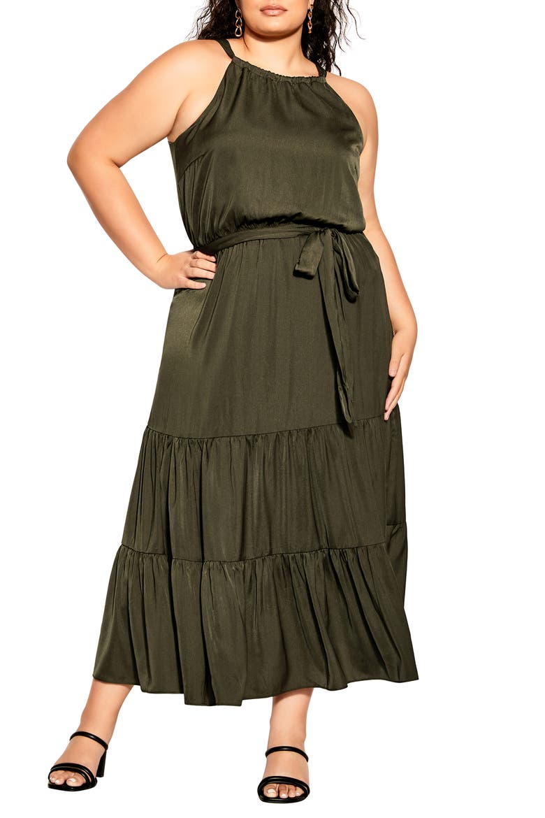 Tiered Maxi Dress, Main, color, FERN
