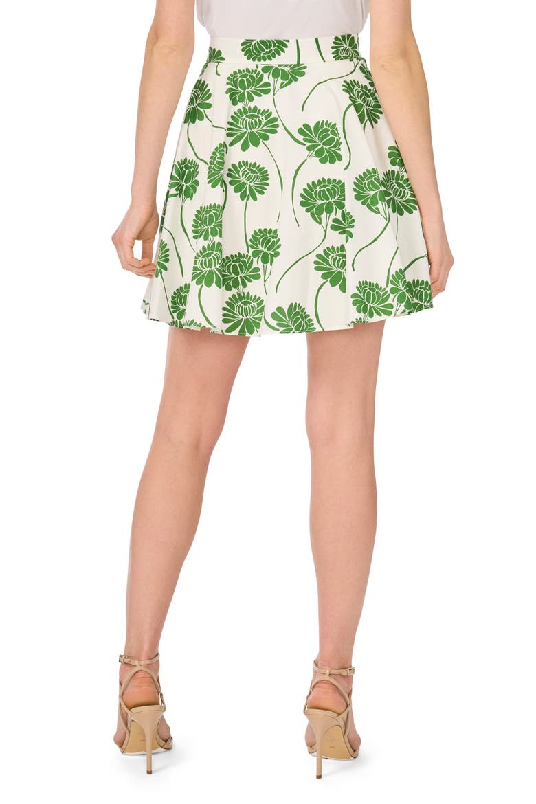 Floral Cotton Mini Circle Skirt, Alternate, color, MOSS