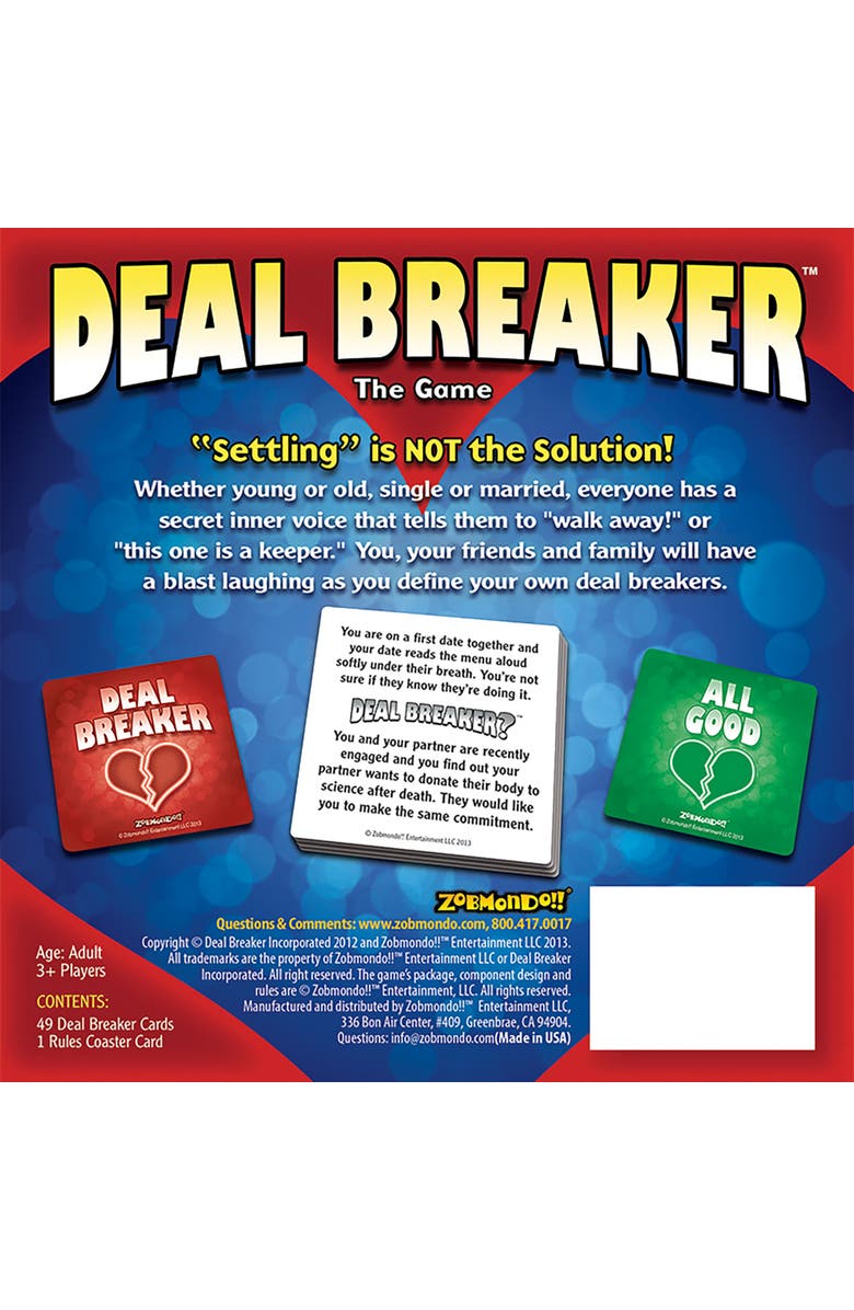 Zobmondo!! Deal Breaker Card Game by Zobmondo!! Adult party dating card game, Alternate, color, Multicolored