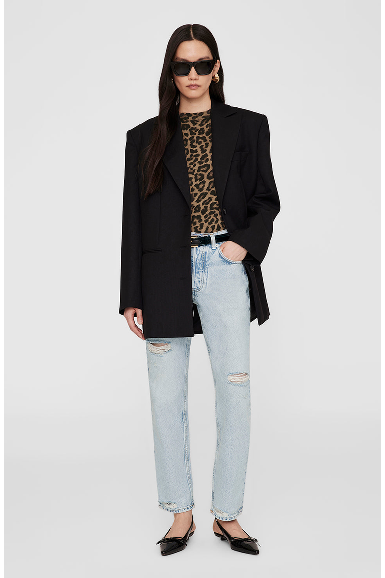 Avi Tee, Alternate, color, Black / Brown Leopard
