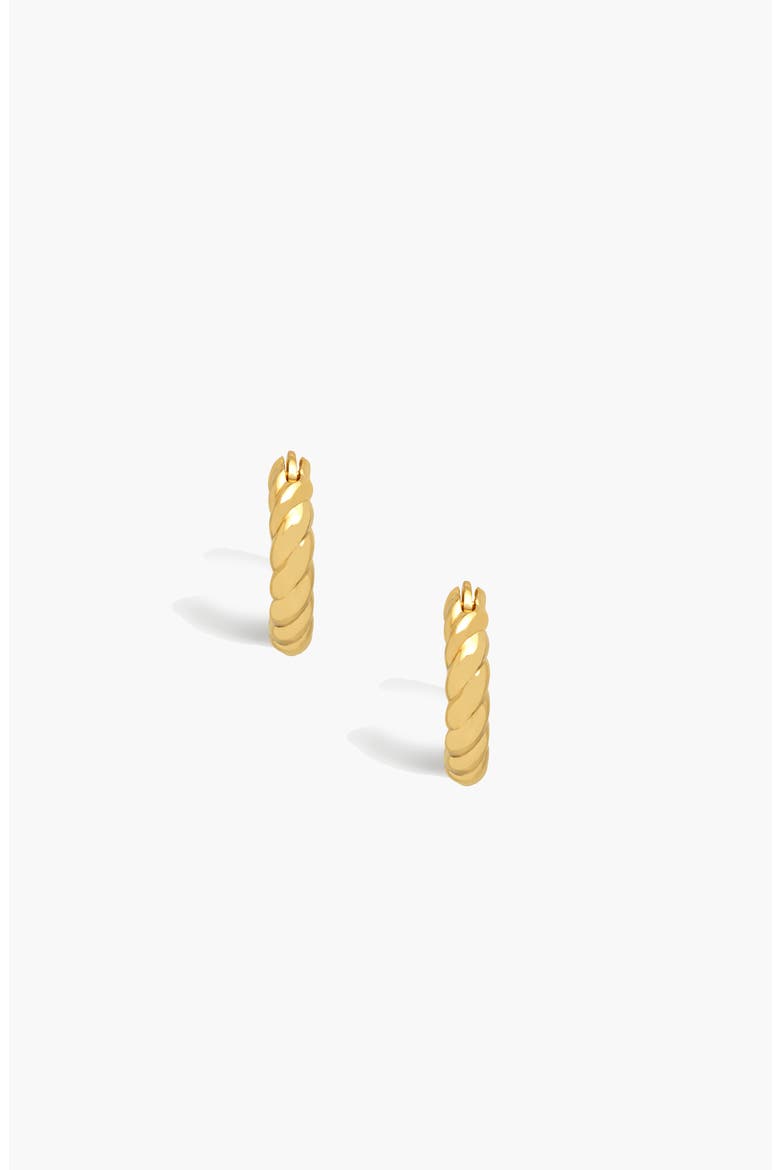 Fenny Twisted Mini Hoop Earrings in Gold, Alternate, color, Gold