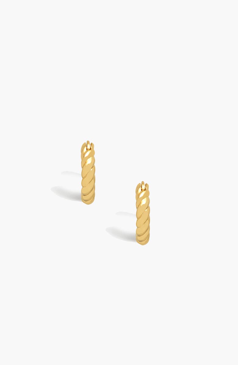 YOJ Fenny Twisted Mini Hoop Earrings in Gold, Alternate, color, Gold
