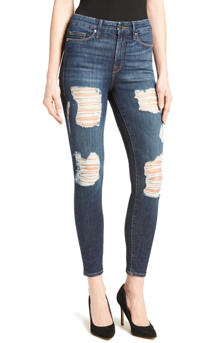 Good American Good Legs High Rise Crop Skinny Jeans, Main, color,
