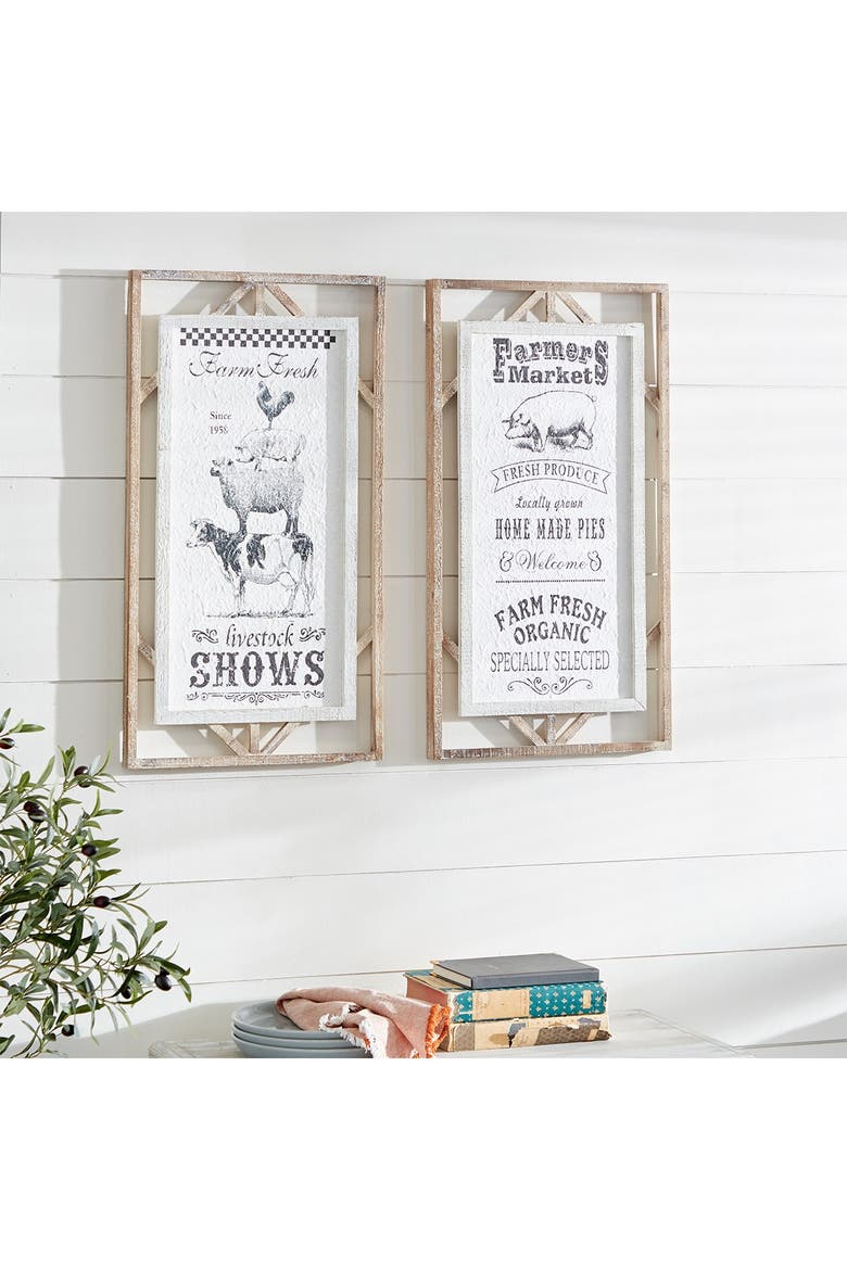 White Wood Farmhouse Text Wall Decor - Set of 2, Alternate, color, MULTI