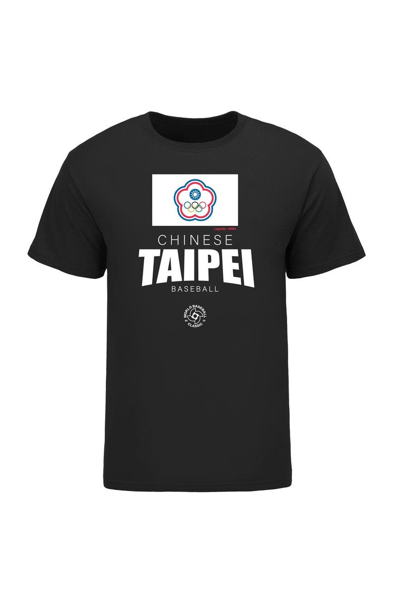 Legends Merchandise Men's LEGENDS Black Chinese Taipei Baseball 2023 World Baseball Classic Federation T-Shirt, Alternate, color, Black