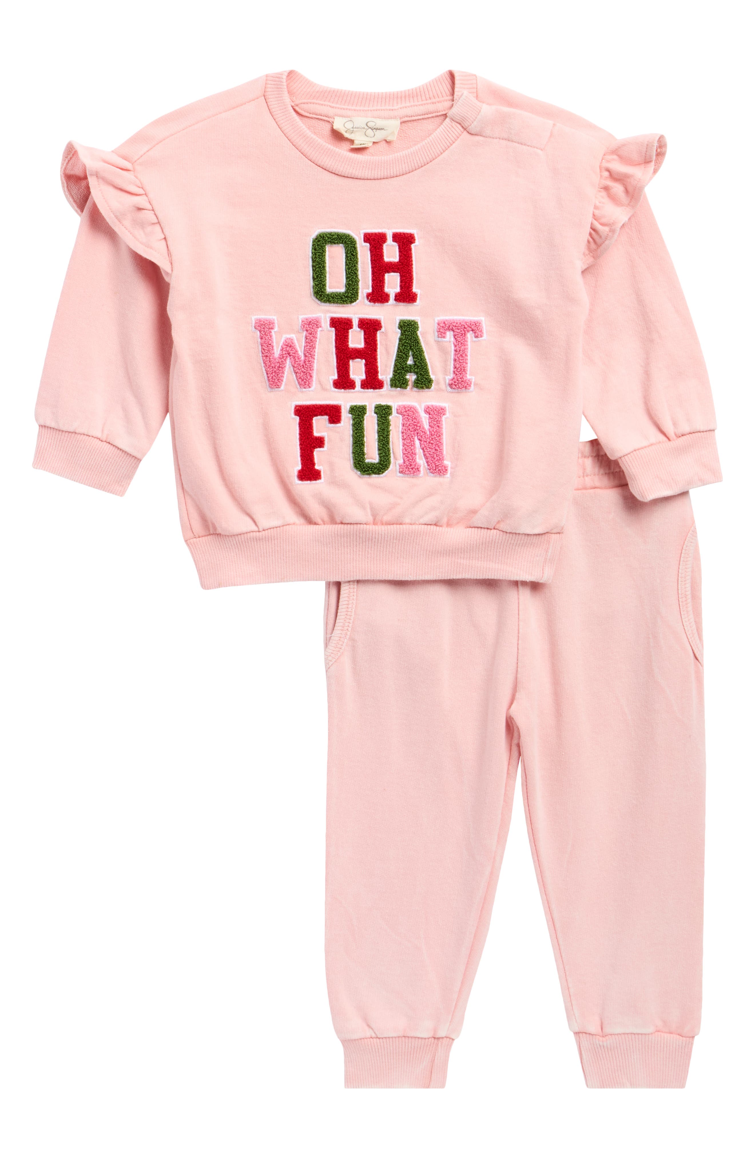 Jessica Simpson Oh What Fun French Terry Top & Joggers Set