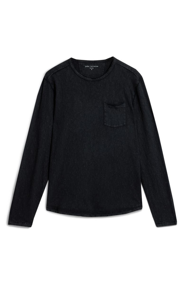 John Varvatos Sid Raw Edge Organic Cotton Long Sleeve T-Shirt, Alternate, color, 