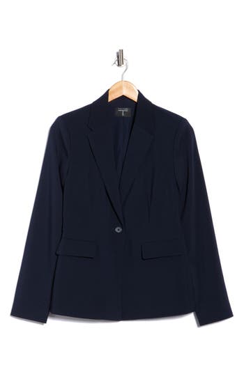 T Tahari Notch Lapel Blazer In Blue