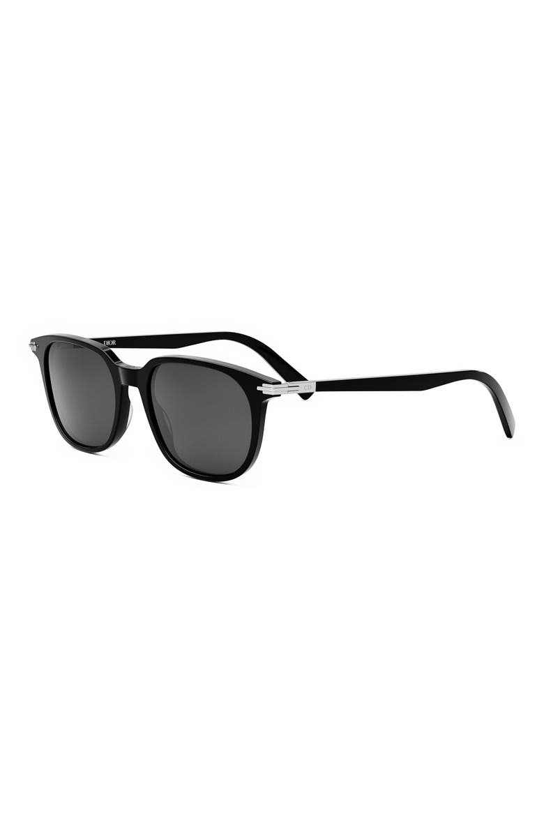 'DiorBlackSuit S12I 52mm Oval Sunglasses, Alternate, color, SHINY BLACK / SMOKE