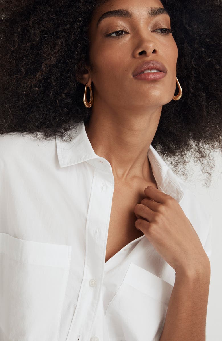 Madewell The Oversize Straight Hem Signature Poplin Shirt, Alternate, color, Eyelet White