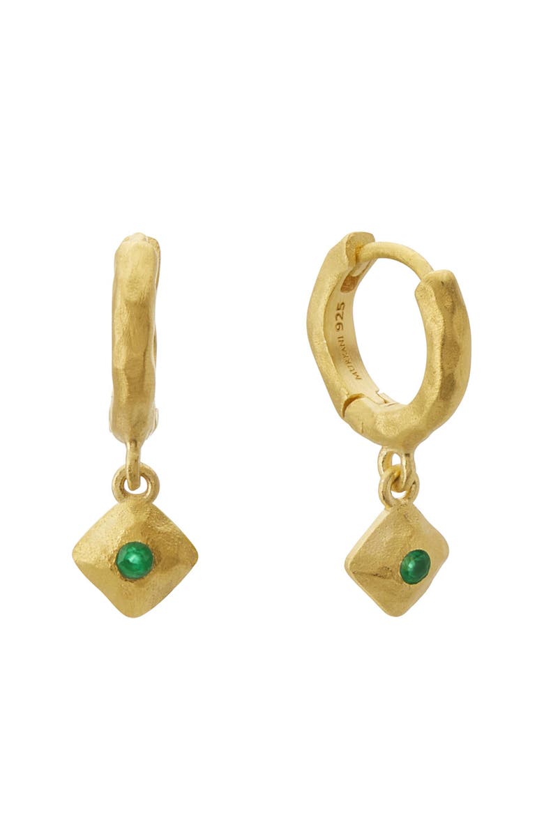 Murkani Green Onyx Huggies, Main, color, Yellow Gold
