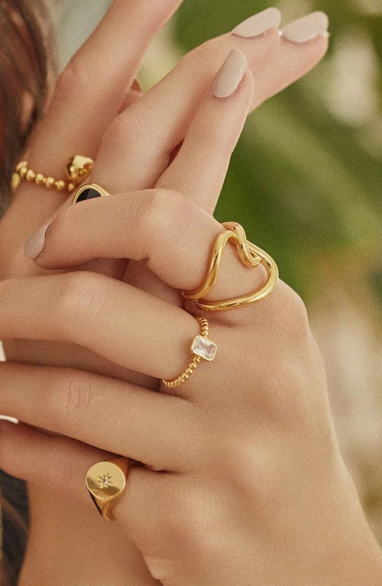 Bearfruit Jewelry Kealoha Dainty Statement Ring Trendy Sculpted Design, Alternate, color, Gold