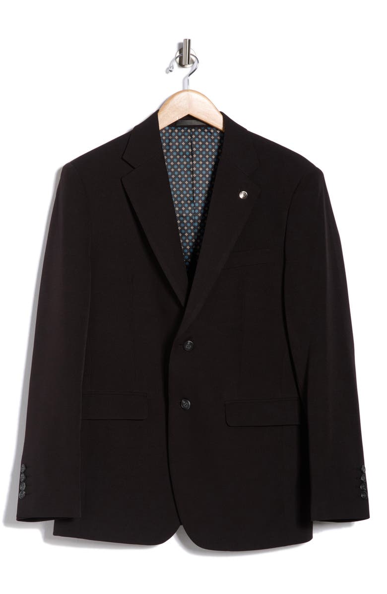 T.R. PREMIUM Slim Fit Cotton Blend Blazer, Alternate, color, Black