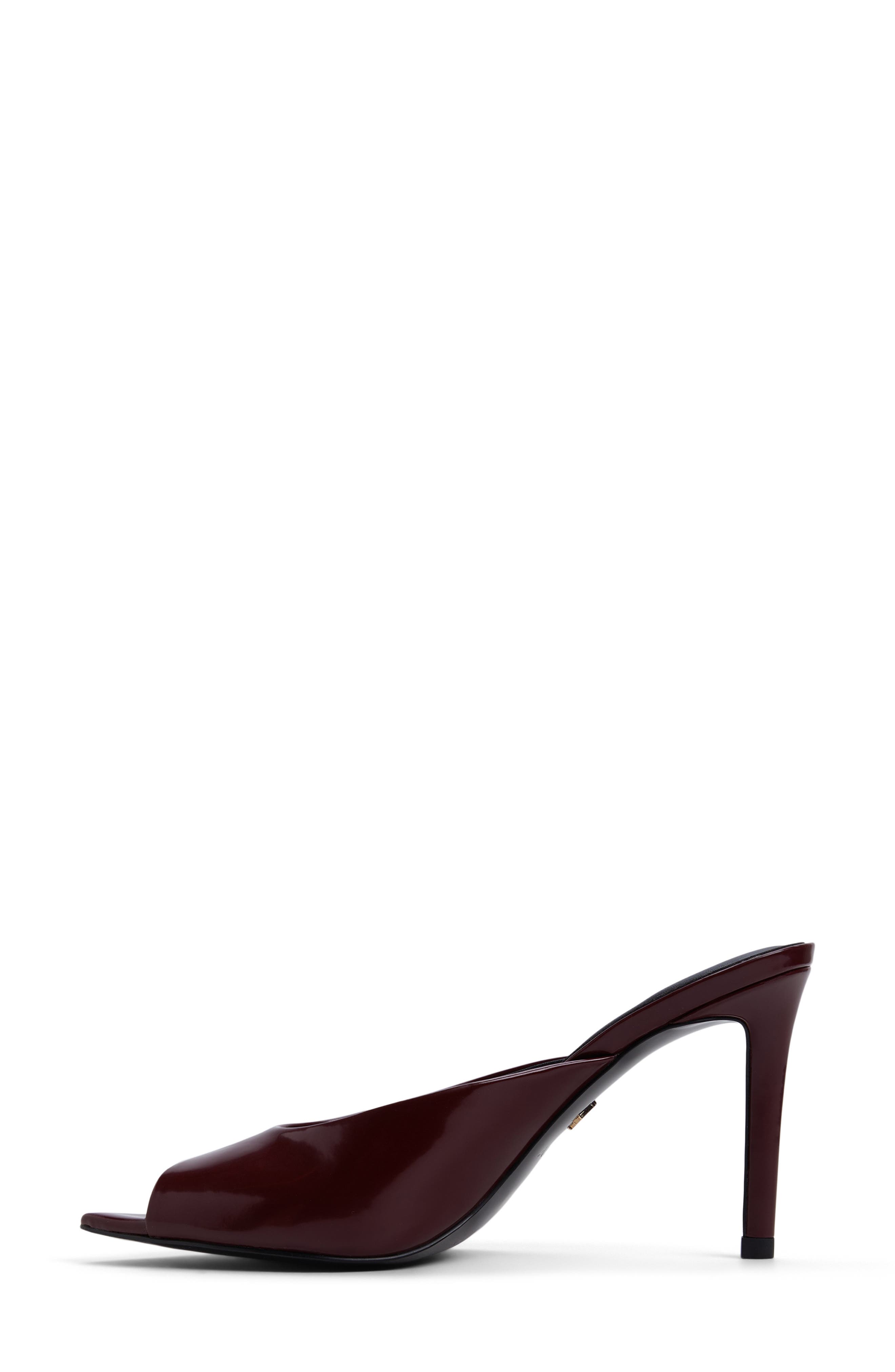 ALDO Elenara Pointed Peep Toe Mule, Alternate, color, Burgundy