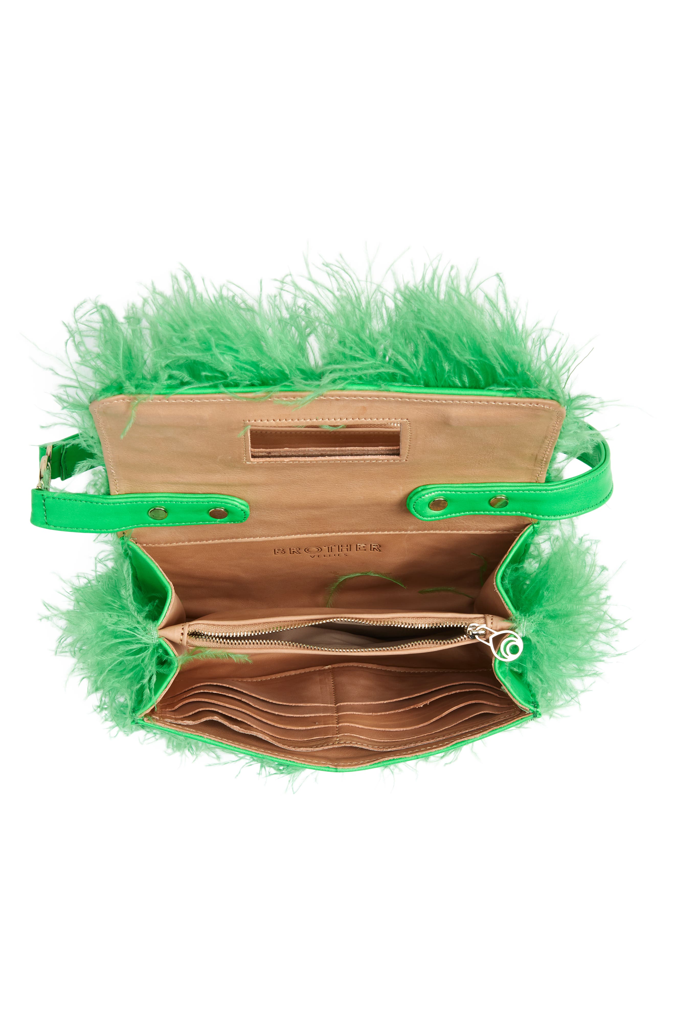 Brother Vellies Lijadu Feather Shoulder Bag, Alternate, color, 