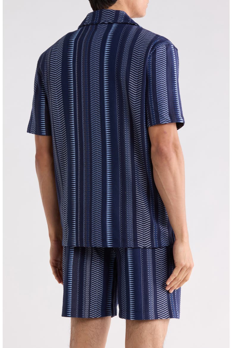 Cabana Jacquard Camp Shirt, Alternate, color, BLUE COMBO GEO PATTERN