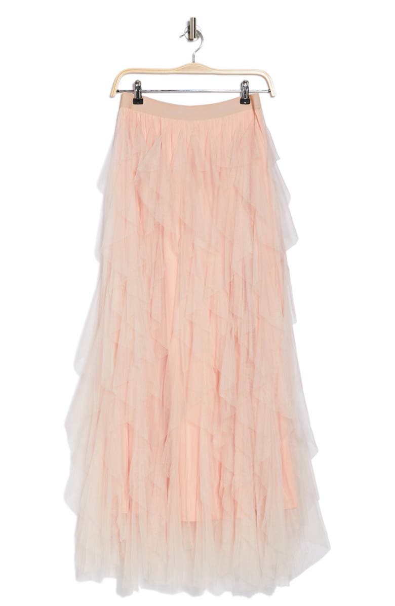 AREA STARS Tulle & Organza Ruffle Maxi Skirt, Alternate, color, Cream Pink