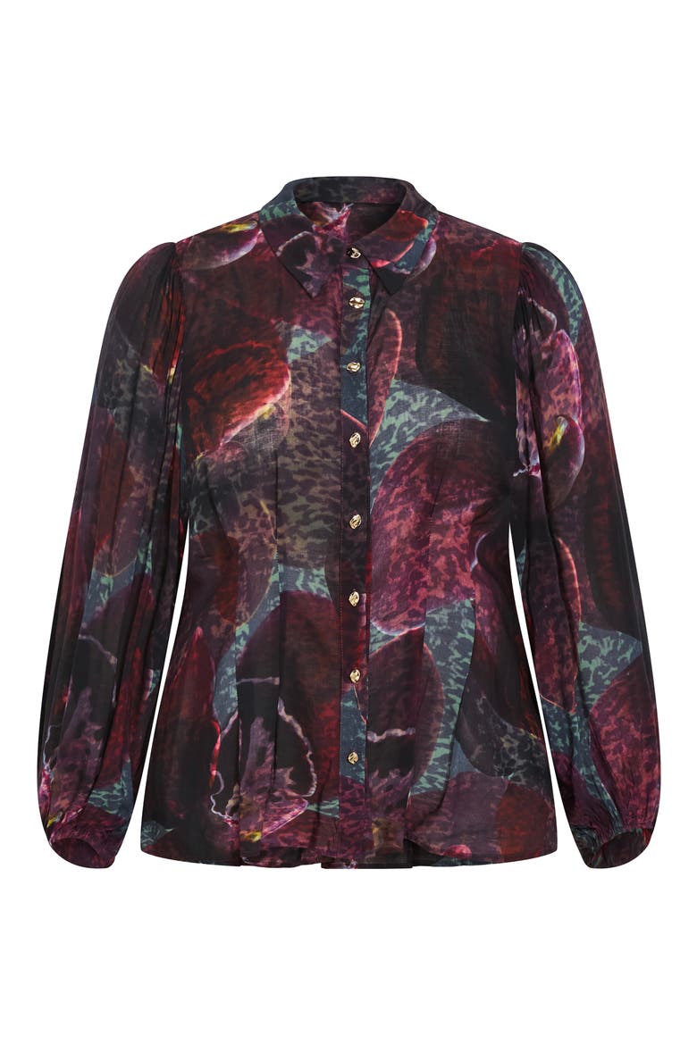 Piper Print Shirt, Alternate, color, BLACK ORCHID