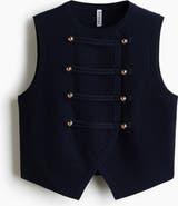 H&M Double-Breasted Fine-Knit Vest