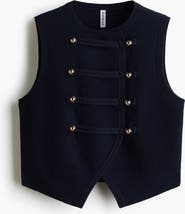 H&M Double-Breasted Fine-Knit Vest