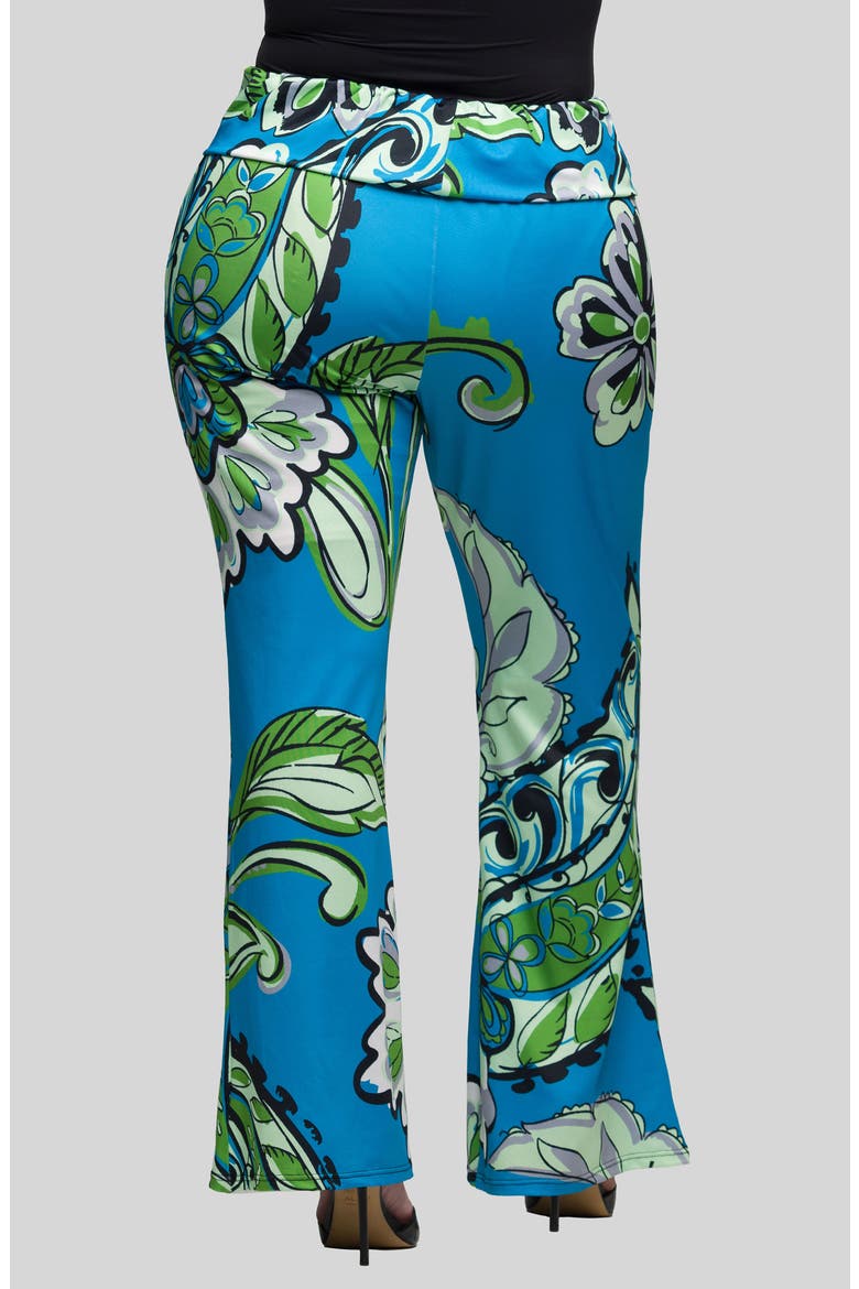 Paisley Print Foldover Waist Pants, Alternate, color, BLUE MULTI