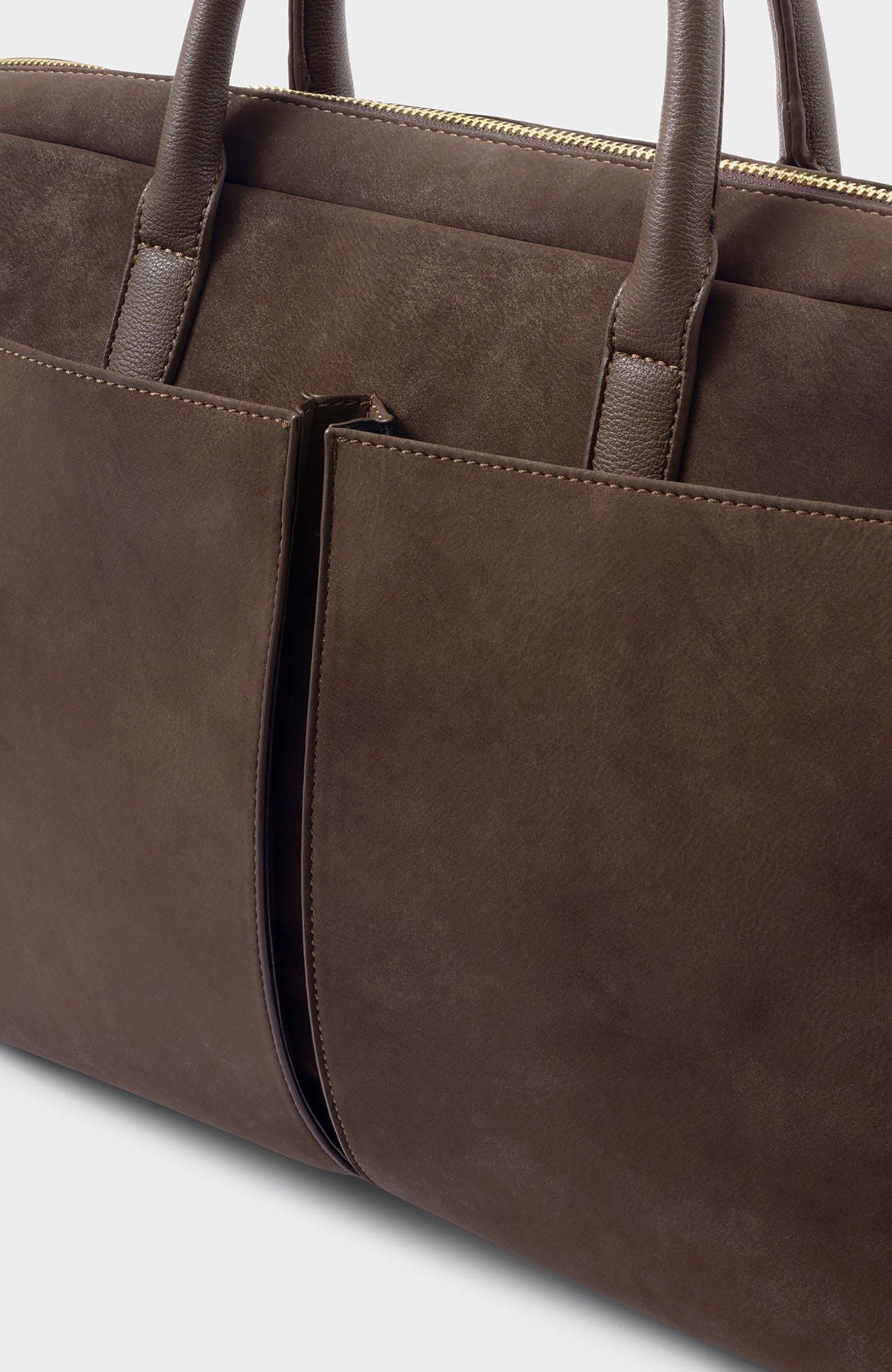 City Laptop Bag, Alternate, color, Chocolate Suedette / Chocolate