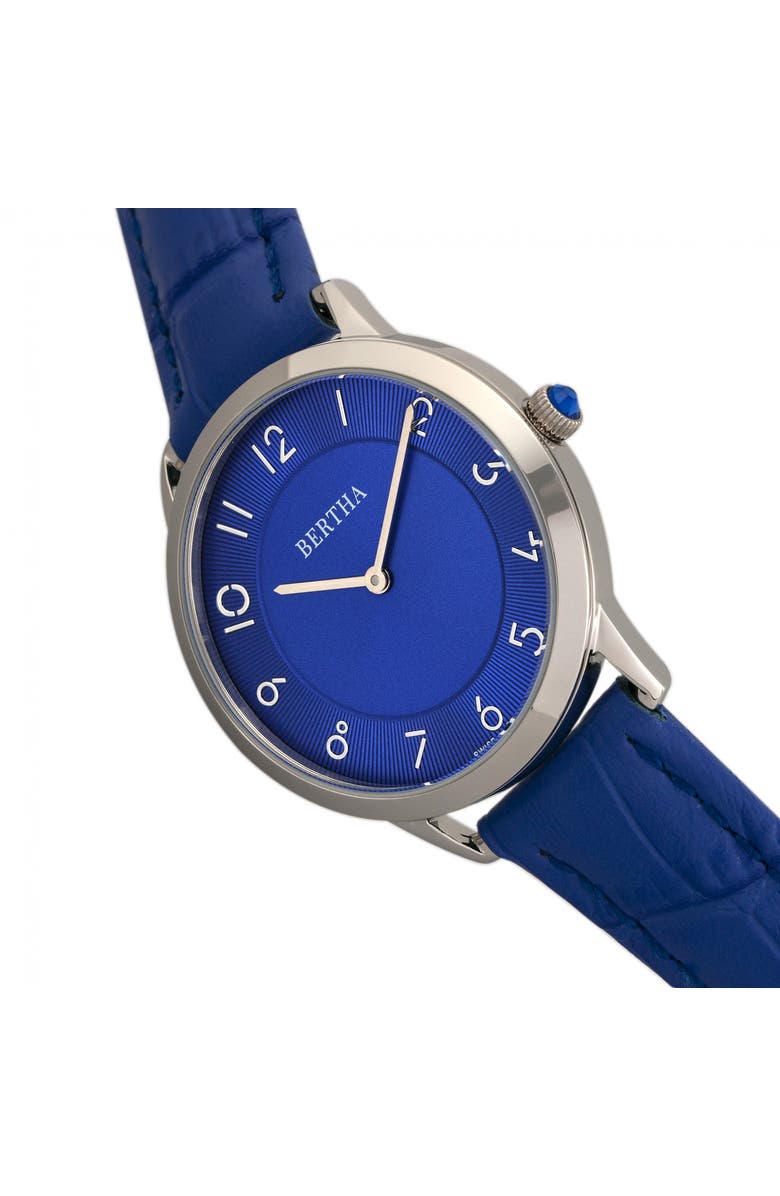 BERTHA Abby Swiss Leather-Band Watch, Alternate, color,