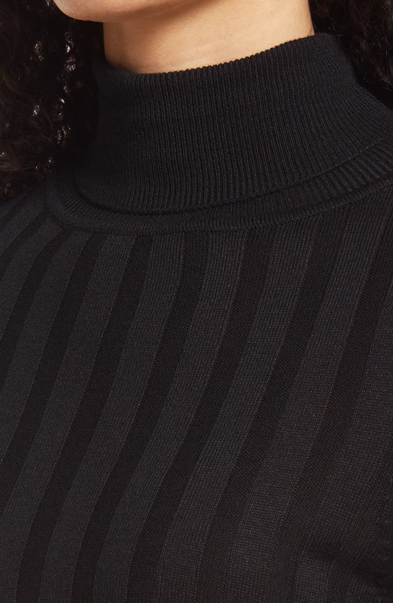 Topshop Women's Rib Knit Turtleneck Sweater, Alternate, color, 