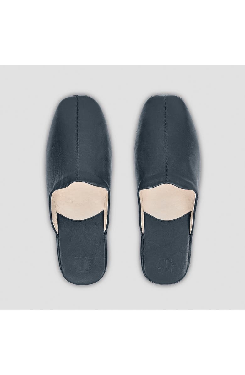 Togas Glen Men's Leather Slippers, Alternate, color, Blue