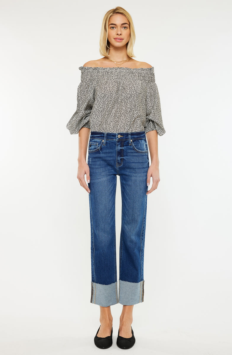 KanCan Gisela Mid Rise Crop Straight Jeans, Main, color, 